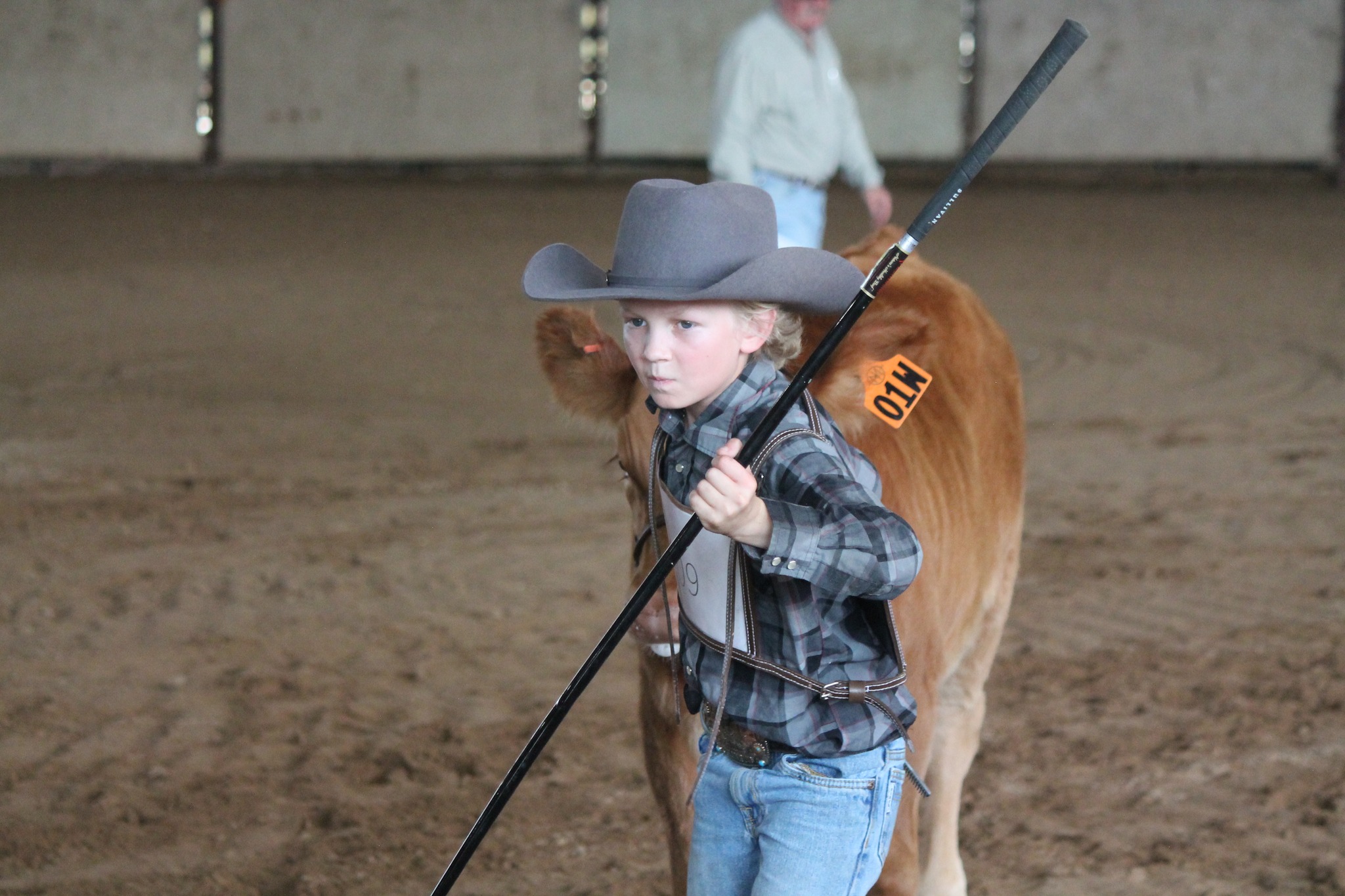 Young exhibitor with Wagyu calf